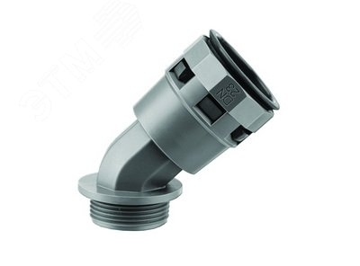 Муфта 45 грд. труба-коробка DN 36 мм, М40х1,5, полиамид, цвет черный PAL36M40N