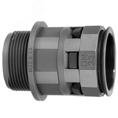 Муфта труба-коробка DN 36 мм, М50х1,5, полиамид, цвет черный PAM36M50N