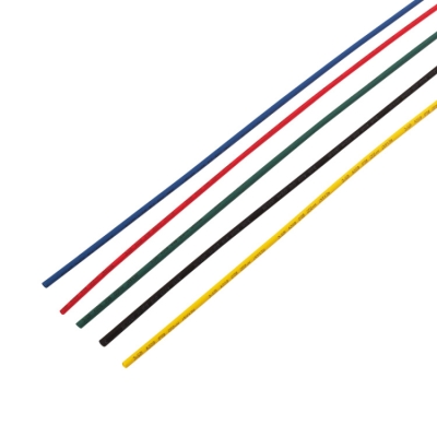 Набор термоусаживаемых трубок ТУТ нг 2,0/1,0мм, пять цветов, упаковка 50 шт. по 1м 29-0151