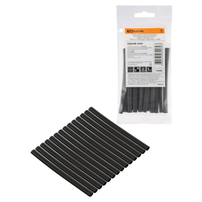 Набор трубок термоусаживаемых, клеевых "Моноцвет, черный 4,8/1,5 TDM" SQ0548-3204