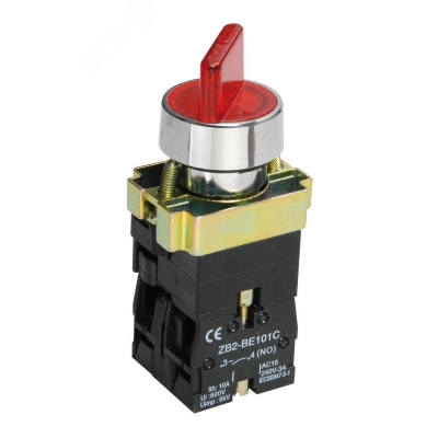 Переключатель LAY5-BK2465 2 полож. красный BSW90-BK-2-K04