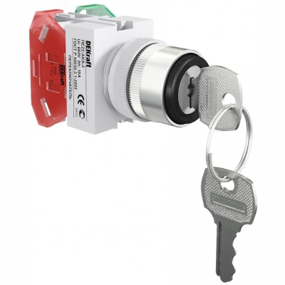 Переключатель на 3 положения I-O-II ПЕ-22 AKS с фиксацией с ключом 25054DEK