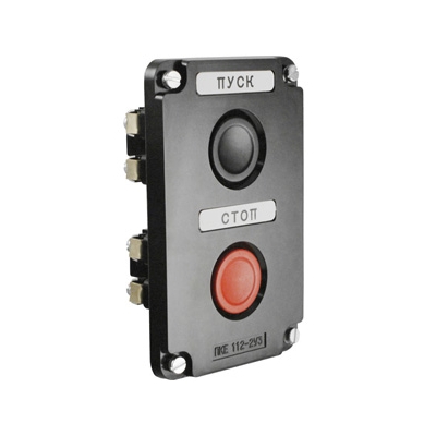 ПКЕ 122-2 У2, 10А, 660В, 2 элемента, чёрный и красный цилиндр, в нишу, IP54, пост управления (ЭТ)