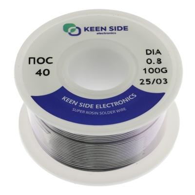 Припой Sn40/Pb60-d0.8-100g ПОС 40