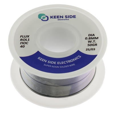 Припой Sn40/Pb60-d0.8-50g flux ROL1 ПОС 40