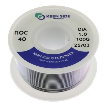 Припой Sn40/Pb60-d1.0-100g ПОС 40