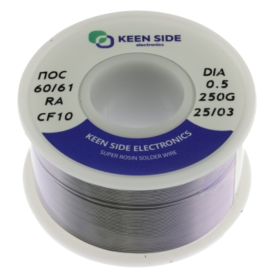 Припой Sn60/Pb40-d0.5-250g flux RA KS10 ПОС 60/61