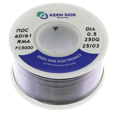 Припой Sn60/Pb40-d0.5-250g flux RMA KS5000 ПОС 60/61