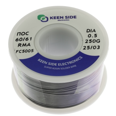 Припой Sn60/Pb40-d0.5-250g flux RMA KS5005 ПОС 60/61