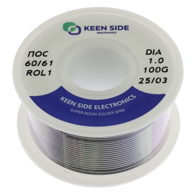 Припой Sn60/Pb40-d1.0-100g flux ROL1 ПОС 60/61