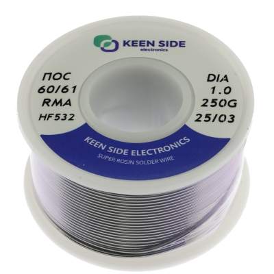 Припой Sn60/Pb40-d1.0-250g flux RMA KS532 ПОС 60/61