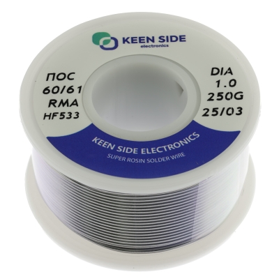 Припой Sn60/Pb40-d1.0-250g flux RMA KS533 ПОС 60/61