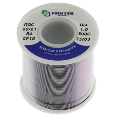 Припой Sn60/Pb40-d1.0-500g flux RA KS10 ПОС 60/61