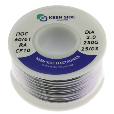Припой Sn60/Pb40-d2.0-250g flux RA KS10 ПОС 60/61