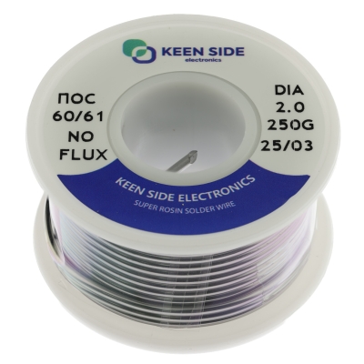 Припой Sn60/Pb40-d2.0-250g no-flux ПОС 60/61