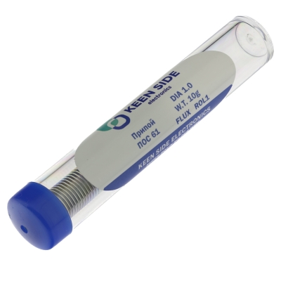 Припой Sn61/Pb39-d1.0-10g tube flux ROL1 ПОС 61