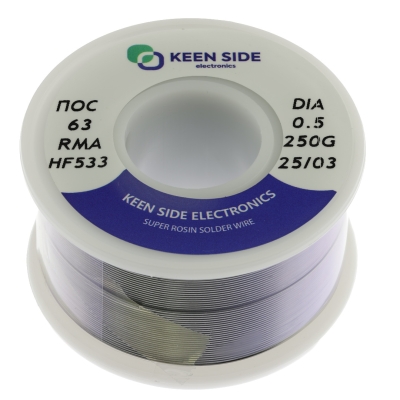 Припой Sn63/Pb37-d0.5-250g flux RMA KS533 ПОС 63