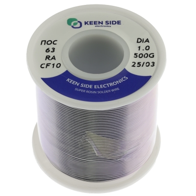 Припой Sn63/Pb37-d1.0-500g flux RA KS10 ПОС 63