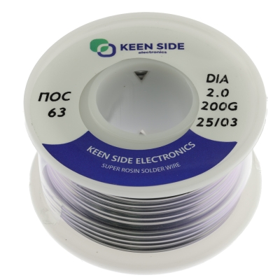 Припой Sn63/Pb37-d2.0-200g flux ПОС 63