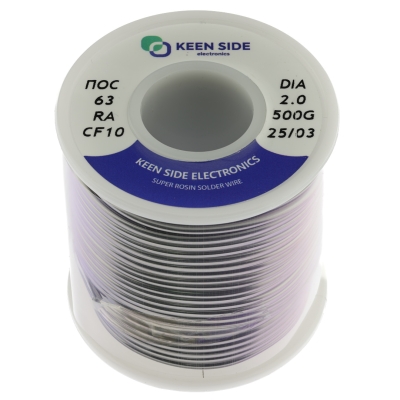 Припой Sn63/Pb37-d2.0-500g flux RA KS10 ПОС 63