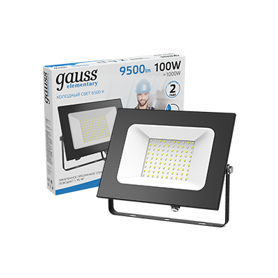 Прожектор светодиодный Elementary 100Вт 6500К IP65 9500лм 170-264В ДО черн. 613100100