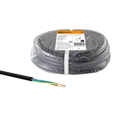 Провод ПВС 3х0,75 ГОСТ (5м), черный SQ0118-0255