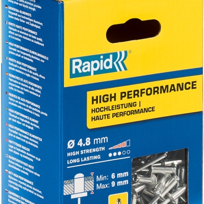 RAPID R:High-performance-rivet, 4.8 х 12 мм, 300 шт, алюминиевая высокопроизводительная заклепка (5001436)