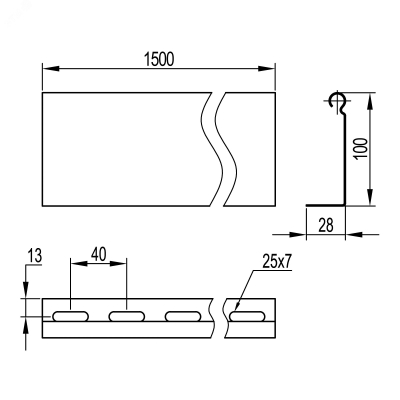 Разделитель для лотка H=100мм SEP гор. оцинк. DKC 36510HDZ
