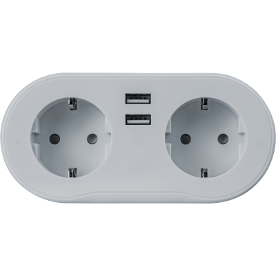 Разветвитель 2-м с заземл. 14 556 Smart Home NSH-ST-02 2хUSB с управлением по WI-FI бел. 14556