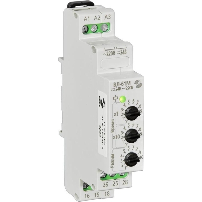 Реле времени ВЛ-61М 24В AC-DC/220В AC 10 режимов 0.1с.9.9ч A8223-76911366