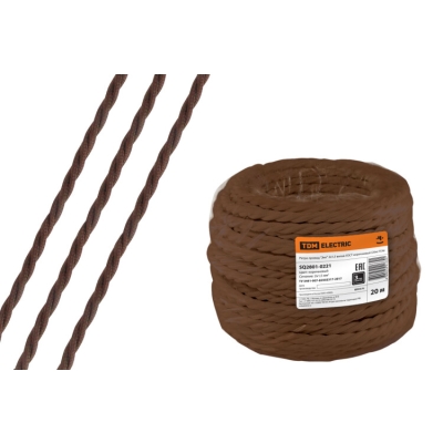 Ретро провод "Эко" 2х1,5 витой ГОСТ коричневый (20м) SQ2801-0221