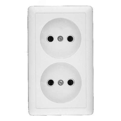 Розетка 2-м ОП Хит 16А IP20 250В без заземл. без защ. шторок бел. SE RA16-237-B