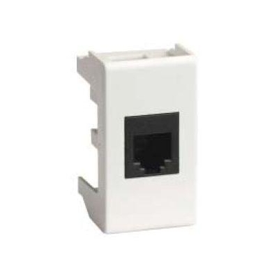 Розетка компьютерная 1-м 1мод. Viva RJ45 кат.5E экранир. бел. 45048