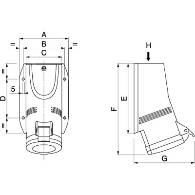 Розетка настенная IP44 16A 2P+E 230В DIS5131653