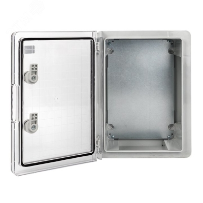 Щит пластиковый с монтажной платой прозр. дверь 350х250х150 мм IP65 PROxima PBT65MP002