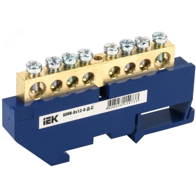 Шина нулевая на DIN-изол. ШНИ 8х12-8-Д-С YNN10-812-8D-K07