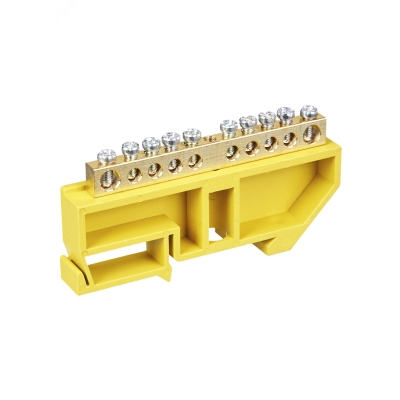 Шина PE "земля" на DIN-изол. ШНИ-6х9-10-Д-Ж IEK YNN10-69-10D-K05