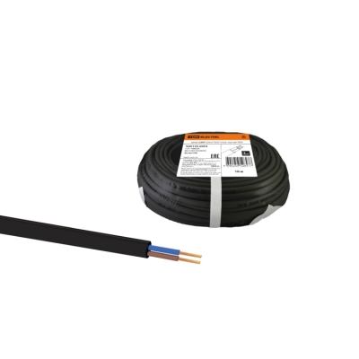 Шнур ШВВП 2х0,5 ГОСТ (10м), черный SQ0120-0054