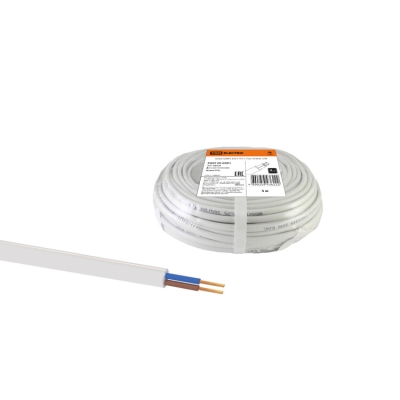 Шнур ШВВП 2х0,5 ГОСТ (5м), белый SQ0120-0001