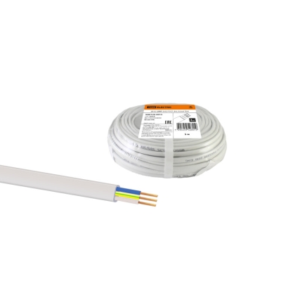 Шнур ШВВП 3х0,5 ГОСТ (5м), белый SQ0120-0015