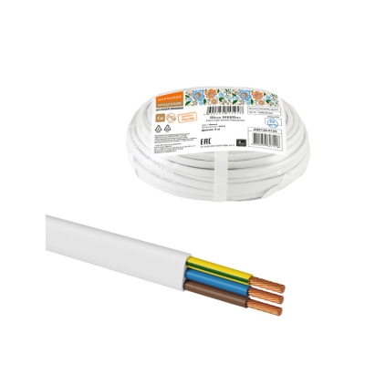 Шнур ШВВПмб 3х0,5 (5м), белый Народный SQ0120-0105