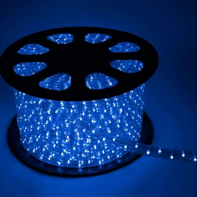 Шнур светодиодный Дюралайт 2W 1.8Вт/м IP65 220В d13мм постоянное свечение син. (уп.100м) КОСМОС KOC-DL-2W13-B