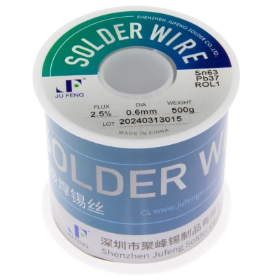 Sn63Pb37 flux ROL1 2.5% 0.6mm 500g reel