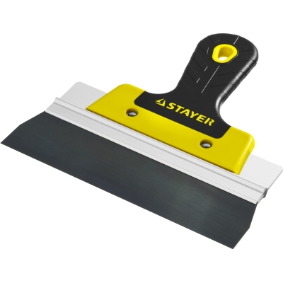 STAYER PROFlat, 200 мм, алюминиевая направляющая, двухкомпонентная ручка, анодированный фасадный шпатель (10045-20)