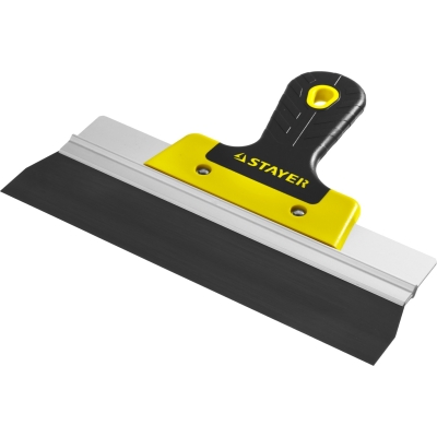 STAYER PROFlat, 250 мм, алюминиевая направляющая, двухкомпонентная ручка, анодированный фасадный шпатель (10045-25)