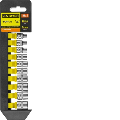 STAYER RSS 10S, 10 предм., (1/4″), набор торцовых головок (27758-H10)