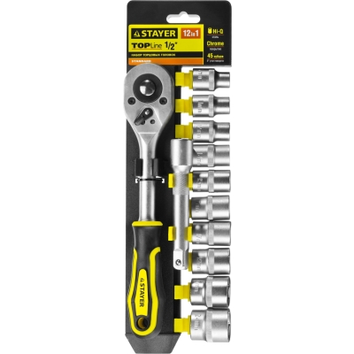 STAYER RSS 12L, 12 предм., (1/2″), набор торцовых головок (27750-H12)
