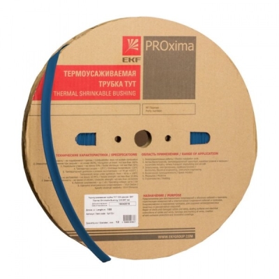 Термоусаживаемая трубка ТУТ нг 2/1 синяя рулон PROxima tut-2-g