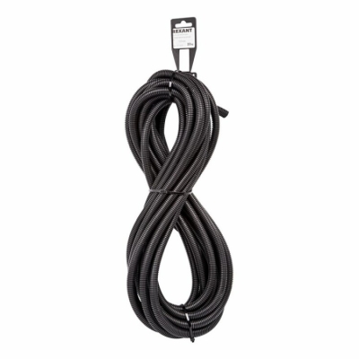 Труба автомобильная гофрированная ПП, 9,8мм, разрезная, бухта 10 м, 15-1010