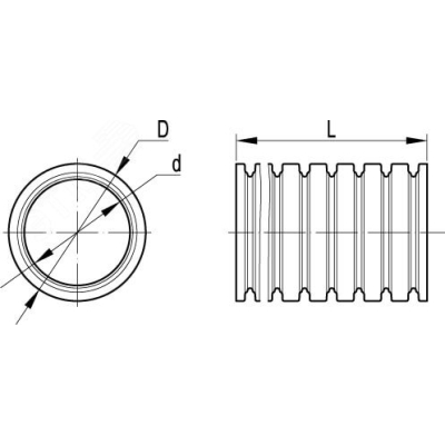 Труба гофрированная ПА 6 d17мм dвнутр.16.8мм dвнешн.21.2мм без протяжки ПВ-2 черн. PA601721F2